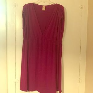 Faded Glory Swim Coverup Raspberry XL 16-18 elastic waist drawstring shoulders